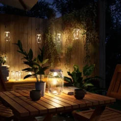vidaXL Tuinlantaarns 12 st glas warmwit