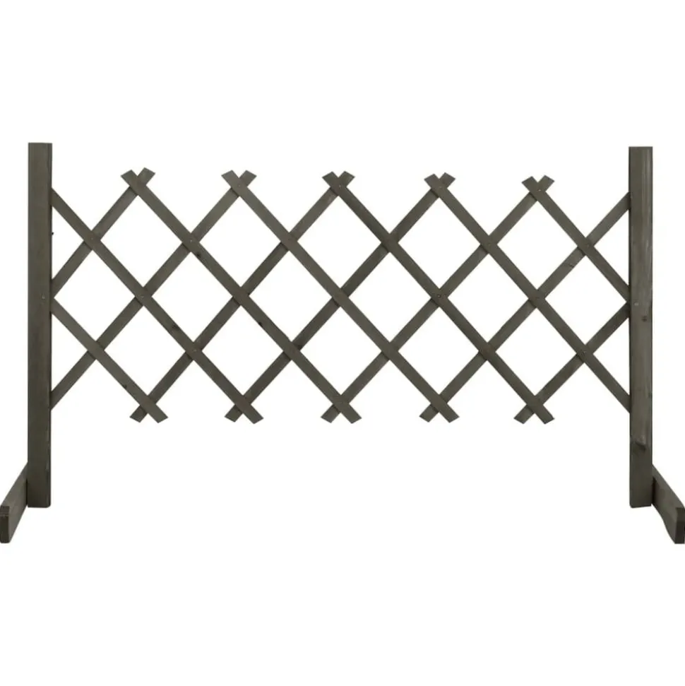 vidaXL Tuinlatwerk 120x60 cm massief vurenhout grijs