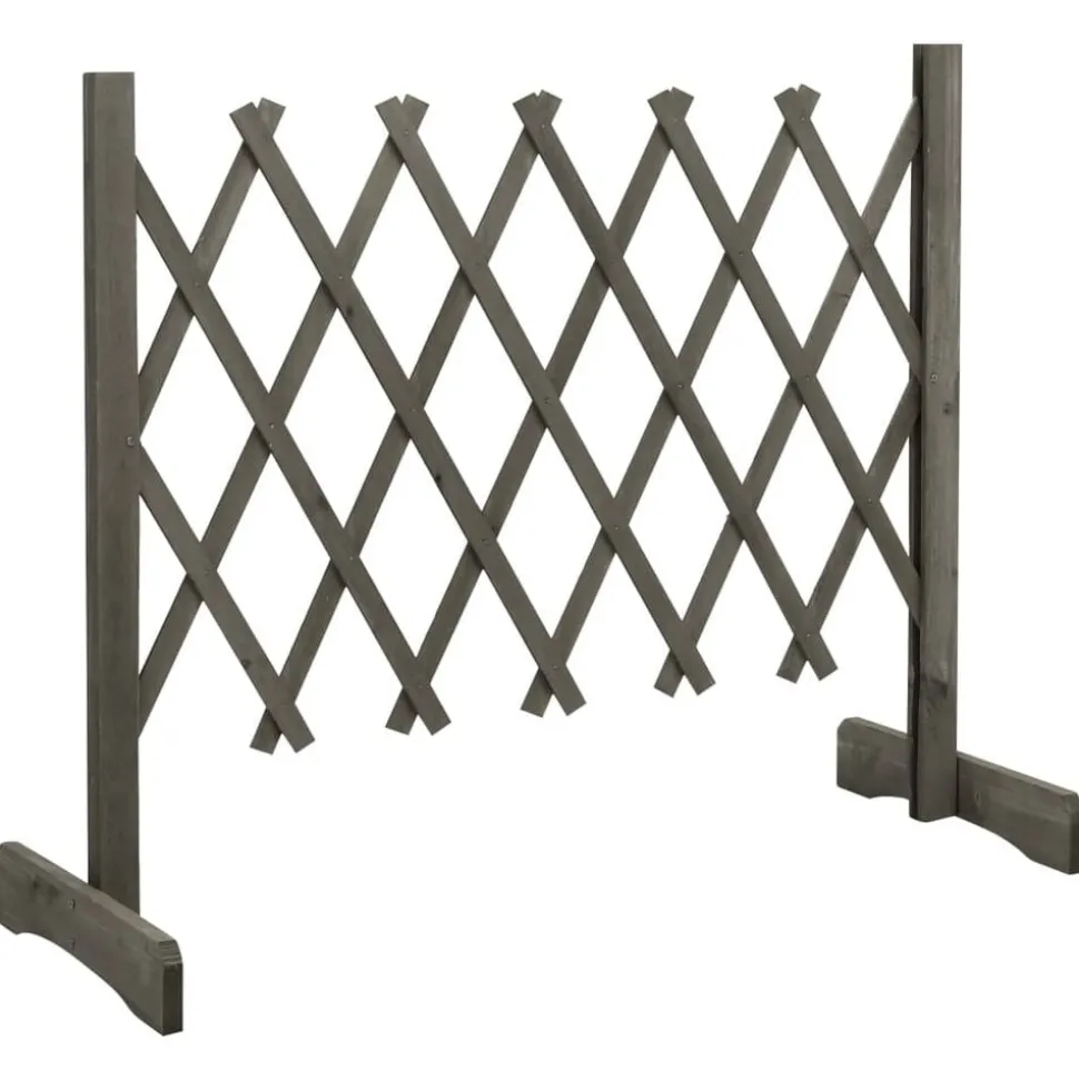 vidaXL Tuinlatwerk 120x60 cm massief vurenhout grijs