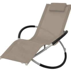 vidaXL Tuinligbed geometrisch staal taupe