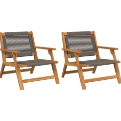 vidaXL Tuinmeubelen 2 pcs Grijs 67 x 76 x 73 cm Massief Acaciahout
