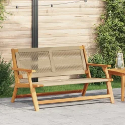 vidaXL Tuinmeubelen Beige 122 x 78 x 73 cm Massief Acaciahout