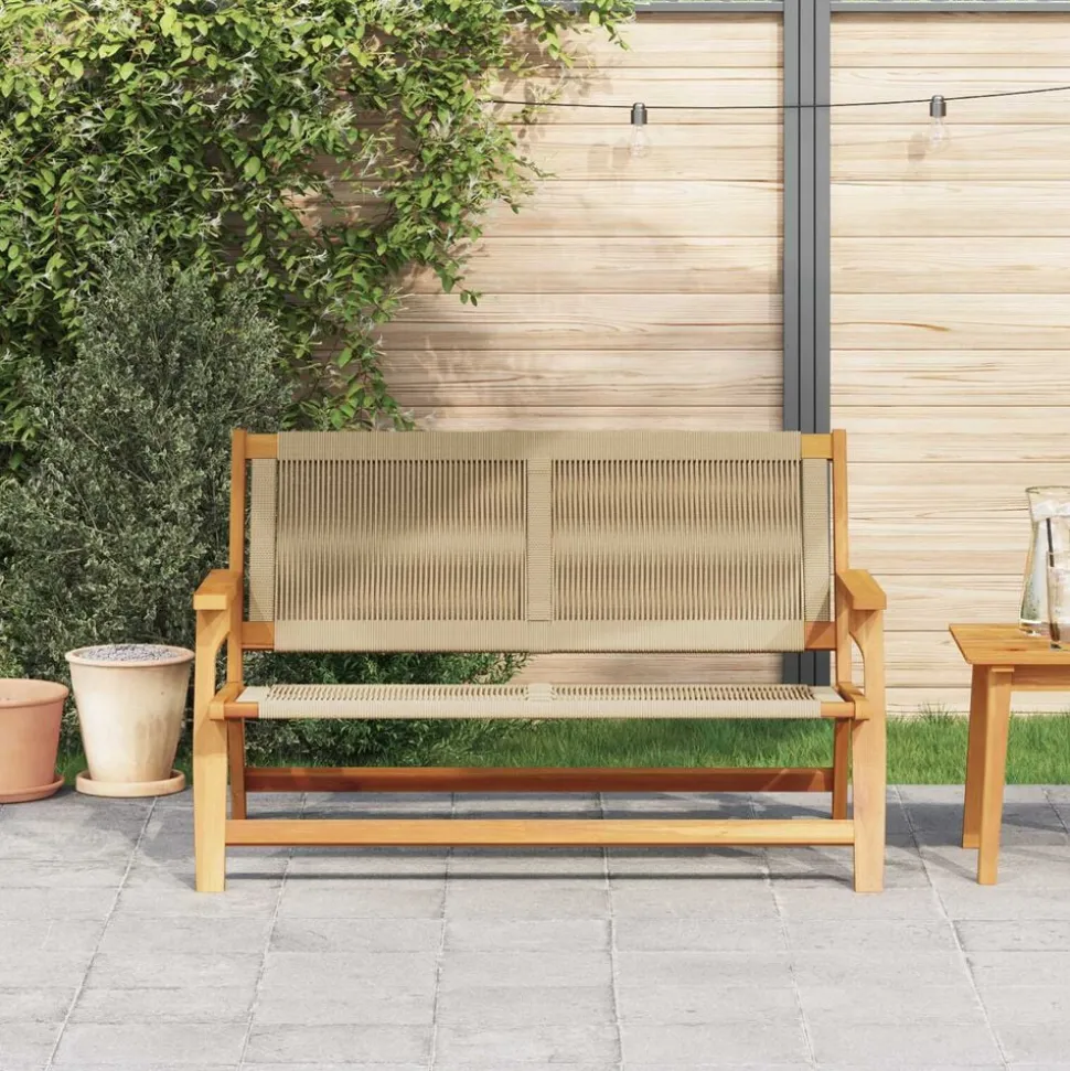 vidaXL Tuinmeubelen Beige 122 x 78 x 73 cm Massief Acaciahout