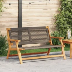vidaXL Tuinmeubelen Grijs 122 x 78 x 73 cm Massief Acaciahout