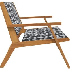 vidaXL Tuinmeubelen Zwart en Wit 122 x 78 x 73 cm Massief Acaciahout