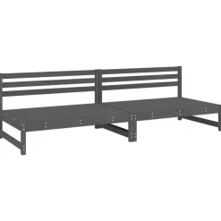 vidaXL Tuinmiddenbanken 2 st 120x80 cm massief grenenhout grijs