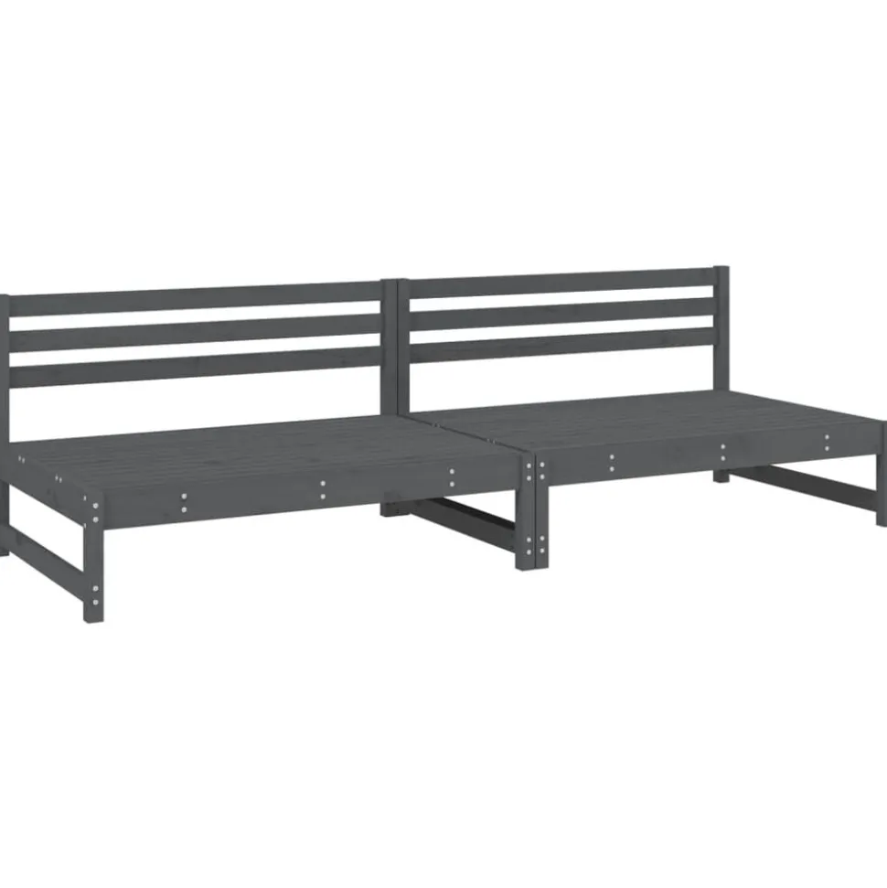 vidaXL Tuinmiddenbanken 2 st 120x80 cm massief grenenhout grijs