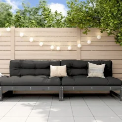 vidaXL Tuinmiddenbanken 2 st 120x80 cm massief grenenhout grijs