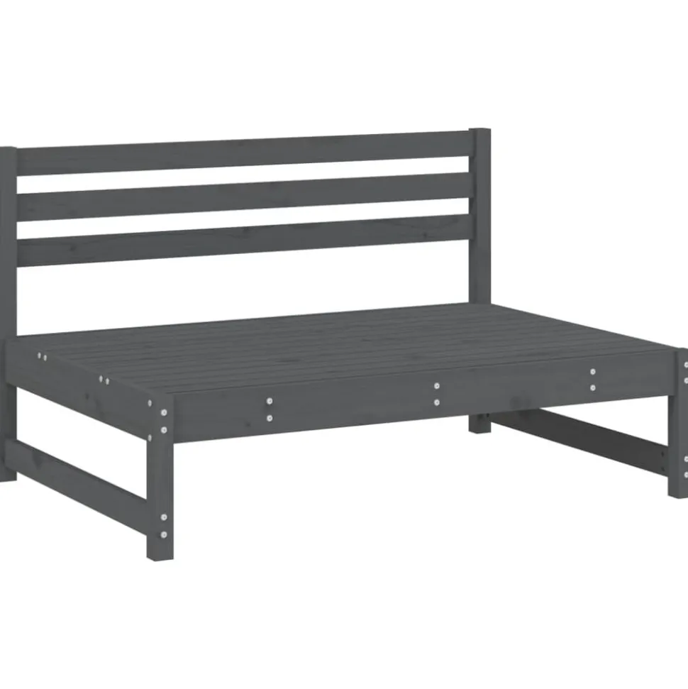 vidaXL Tuinmiddenbanken 2 st 120x80 cm massief grenenhout grijs