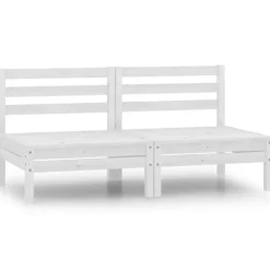 vidaXL Tuinmiddenbanken 2 st massief grenenhout wit