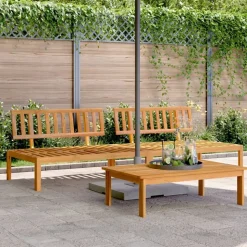 vidaXL Tuinmiddenbanken 2 st pallet massief acaciahout