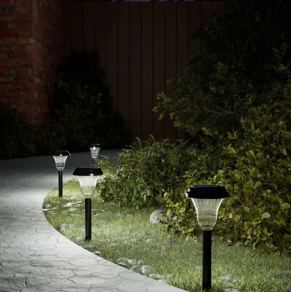 vidaXL Tuinpadverlichting 12 st solar met grondpennen wit