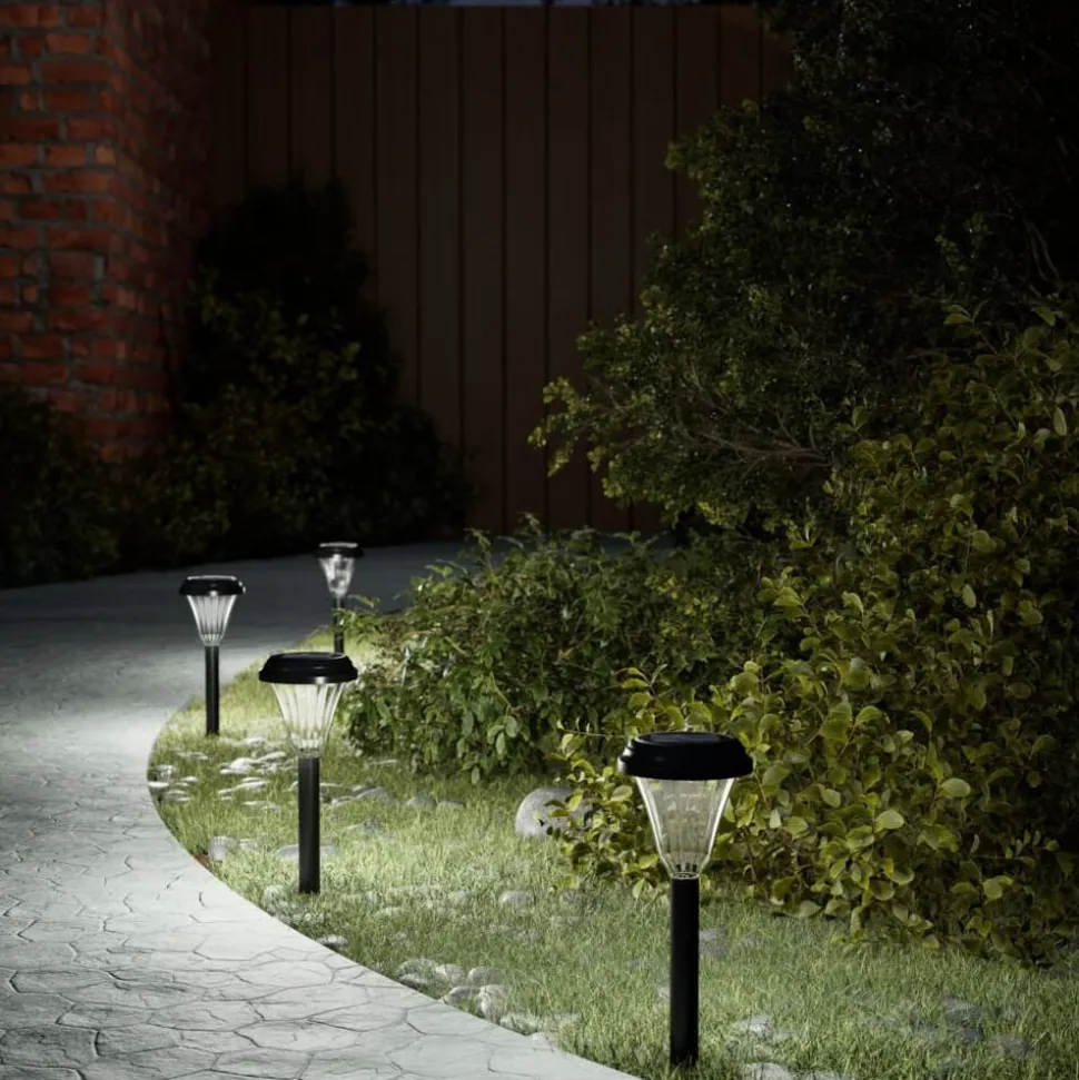 vidaXL Tuinpadverlichting 12 st solar met grondpennen wit