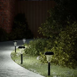 vidaXL Tuinpadverlichting 12 st solar met grondpennen wit