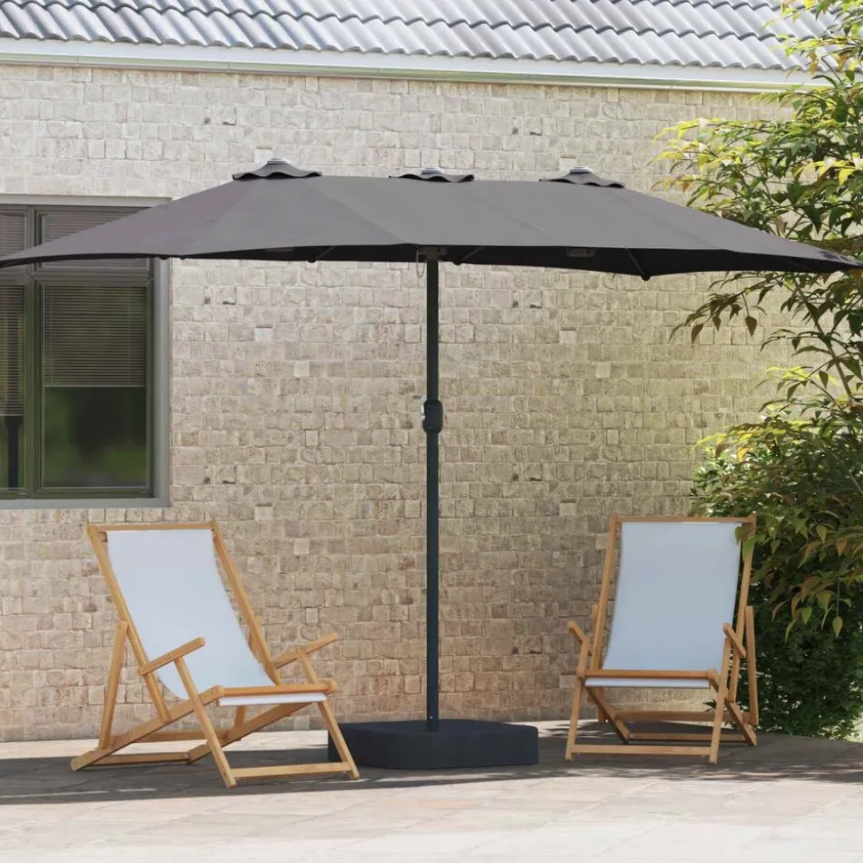 vidaXL Tuinparasol Antraciet 385 x 209 x 244 cm Polyester