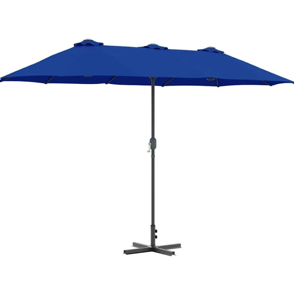 vidaXL Tuinparasol Azurblauw 370 x 197 x 239 cm Polyester en Aluminium