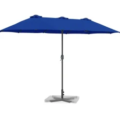 vidaXL Tuinparasol Azurblauw 370 x 197 x 239 cm Polyester en Aluminium