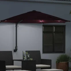 vidaXL Tuinparasol Bordeaux Rood 248 x 248 x 148 cm Polyester en staal