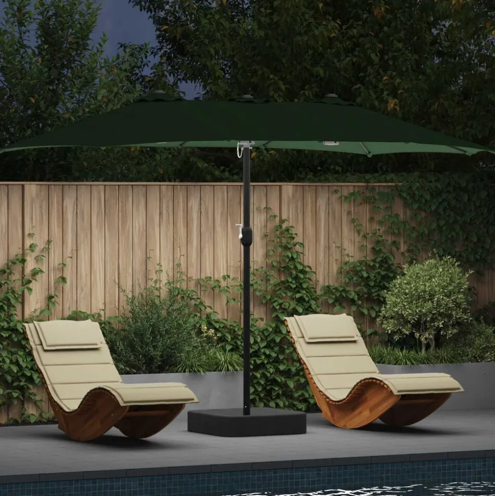 vidaXL Tuinparasol Groen 385 x 209 x 244 cm Polyester
