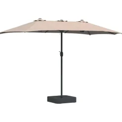 vidaXL Tuinparasol Taupe 385 x 209 x 244 cm Polyester en staal