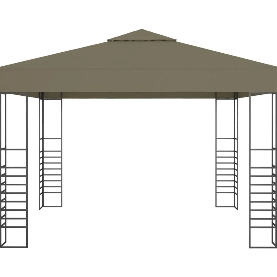 vidaXL Tuinpaviljoen 180 g/m² 3x3 m taupe