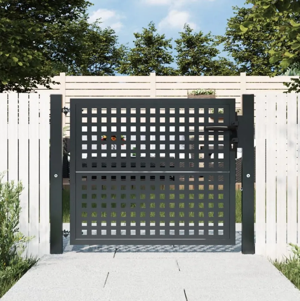 vidaXL Tuinpoort Antraciet 100x75 cm Staal