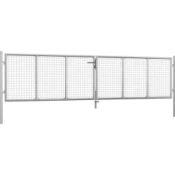 vidaXL Tuinpoort gegalvaniseerd staal 400x75 cm zilver