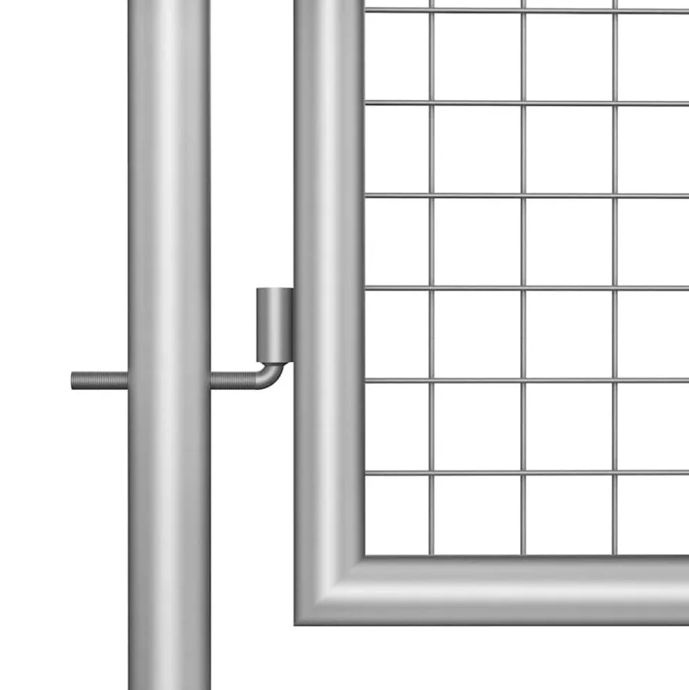 vidaXL Tuinpoort gegalvaniseerd staal 400x75 cm zilver