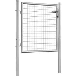vidaXL Tuinpoort gegalvaniseerd staal 100x75 cm zilver