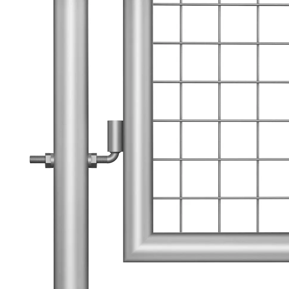 vidaXL Tuinpoort gegalvaniseerd staal 100x75 cm zilver