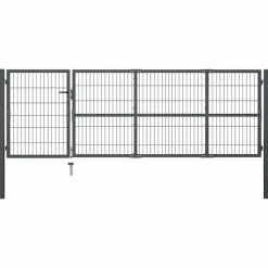 vidaXL Tuinpoort met palen staal 350x100 cm antraciet