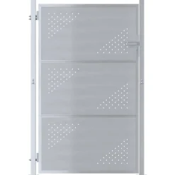 vidaXL Tuinpoort met slot Zilver 85 x 120 cm Roestvrij staal