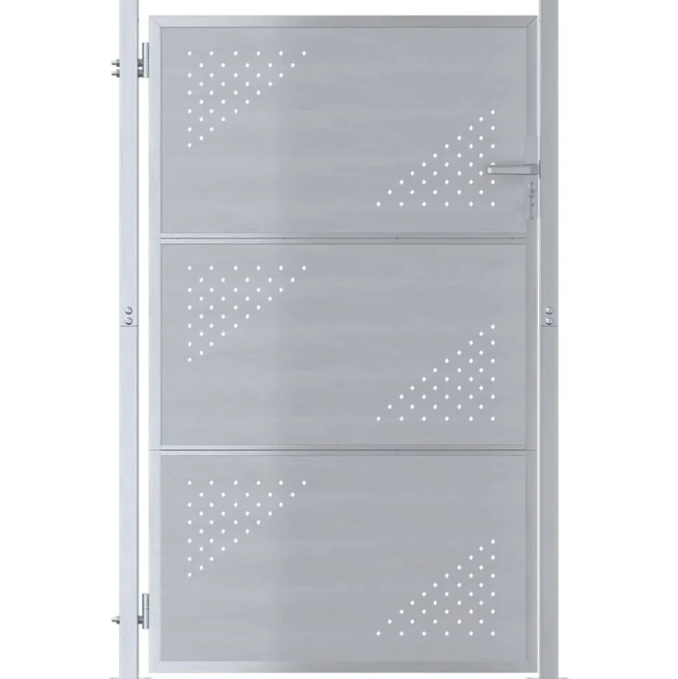 vidaXL Tuinpoort met slot Zilver 85 x 120 cm Roestvrij staal