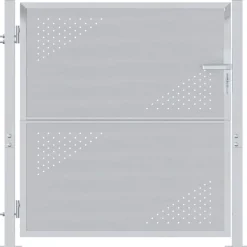 vidaXL Tuinpoort met slot Zilver 85 x 97 cm Roestvrij staal