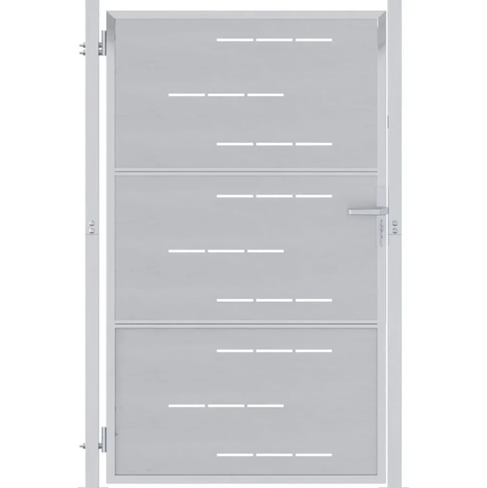 vidaXL Tuinpoort met slot Zilver 85 x 120 cm Roestvrij staal