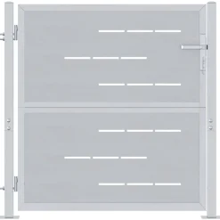 vidaXL Tuinpoort met slot Zilver 85 x 97 cm Roestvrij staal