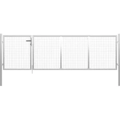 vidaXL Tuinpoort staal 350x75 cm zilver