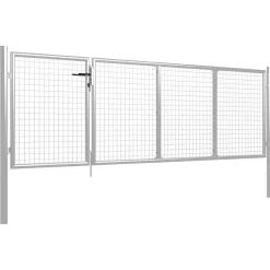 vidaXL Tuinpoort staal 350x75 cm zilver