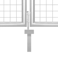 vidaXL Tuinpoort staal 350x75 cm zilver