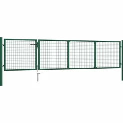 vidaXL Tuinpoort staal 350x75 cm groen