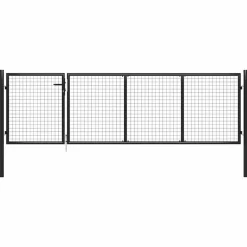 vidaXL Tuinpoort staal 350x75 cm antraciet