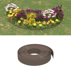 vidaXL Tuinrand 10 m 10 cm polyetheen bruin