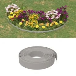 vidaXL Tuinrand 10 m 10 cm polyetheen grijs