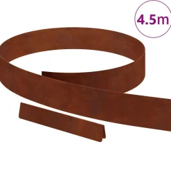 vidaXL Tuinrand Roestig 450 x 0,05 x 10 cm Cortenstaal