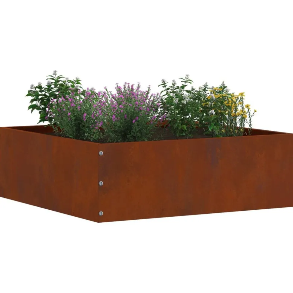 vidaXL Tuinrand Roestig 40 x 40 x 13 cm Cortenstaal