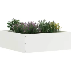 vidaXL Tuinrand Wit 40 x 40 x 13 cm Staal