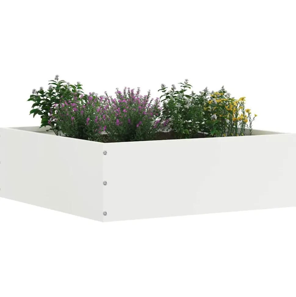 vidaXL Tuinrand Wit 40 x 40 x 13 cm Staal