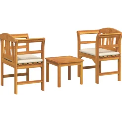 vidaXL Tuinrozelounge set met kussen 3 pcs Massief Acaciahout