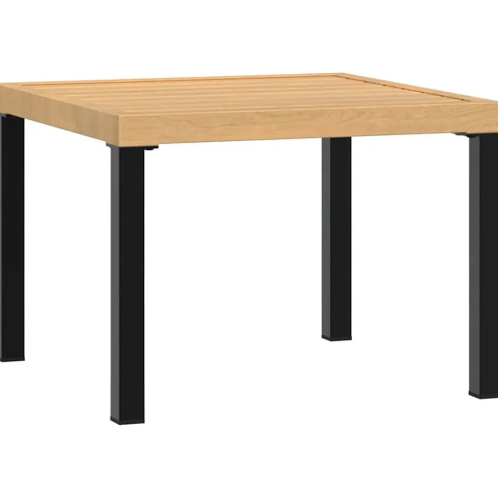 vidaXL Tuinsalontafel 55x55x39,5 cm gepoedercoat staal zwart