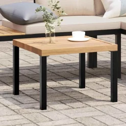 vidaXL Tuinsalontafel 55x55x39,5 cm gepoedercoat staal zwart
